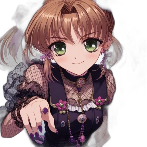 staff, dress, jewelry, face, anime, pixel art, fantasy art, cartoon transparent PNG cut-out