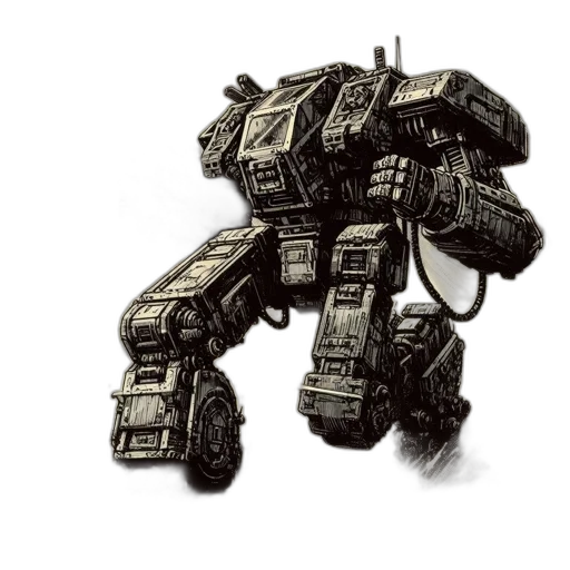 robot, weapon, concept art, 3d render, comic book art, fantasy art, large, intricately transparent PNG cut-out