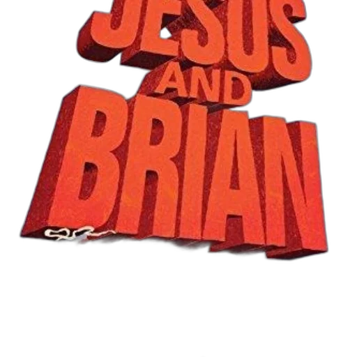 book, cover, bold, red, text, jesus, brian, against transparent PNG cut-out