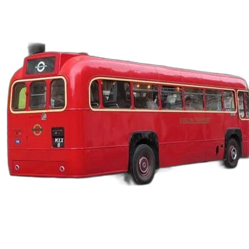 3d render, concept art, red, london, transport, bus, parked, street transparent PNG cut-out