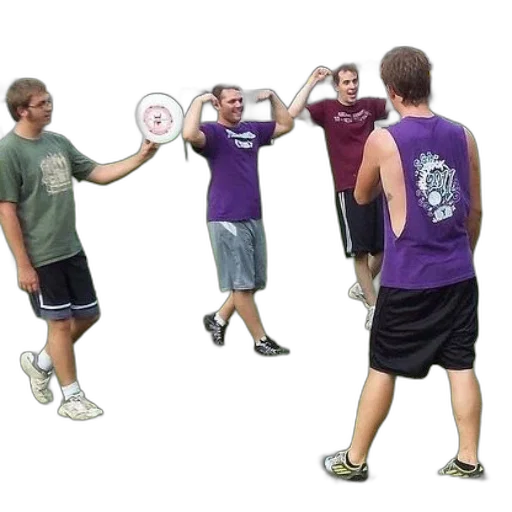 staff, weapon, group, men, play, frisbee, field transparent PNG cut-out