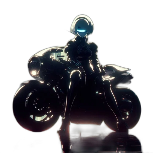 robot, jacket, weapon, car, concept art, cyberpunk, 3d render, anime transparent PNG cut-out