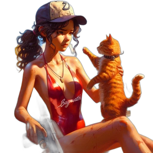 concept art, photorealistic, fantasy art, pixel art, underwater, beach, fire, young transparent PNG cut-out