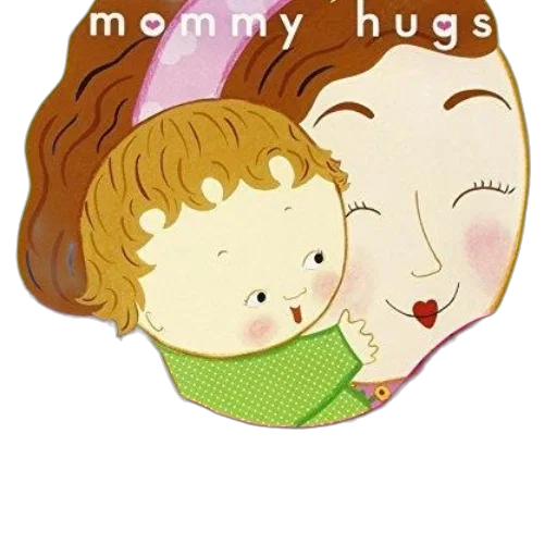 cartoon, illustration, mother, hugging, her, child, text, mommy transparent PNG cut-out