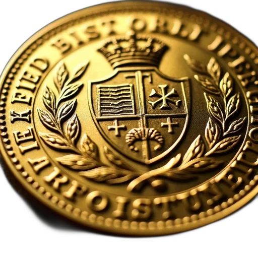 jewelry, 3d render, golden, close-up, image, gold, coin, intricate transparent PNG cut-out