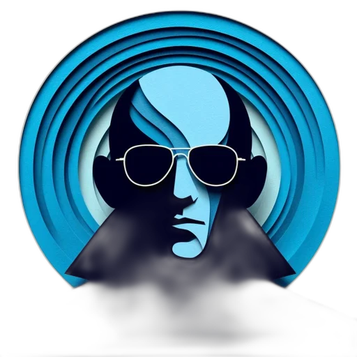 face, mask, jacket, cartoon, comic book art, concept art, cyberpunk, blue transparent PNG cut-out