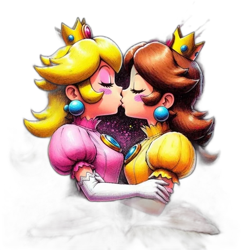 crown, dress, pixel art, concept art, watercolor, 3d render, golden, two transparent PNG cut-out