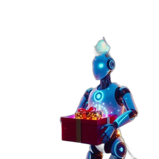 robot, staff, weapon, jewelry, 3d render, concept art, pixel art, cyberpunk transparent PNG cut-out