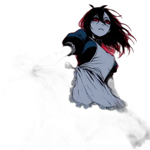 dress, mask, creature, weapon, concept art, anime, comic book art, fantasy art transparent PNG cut-out