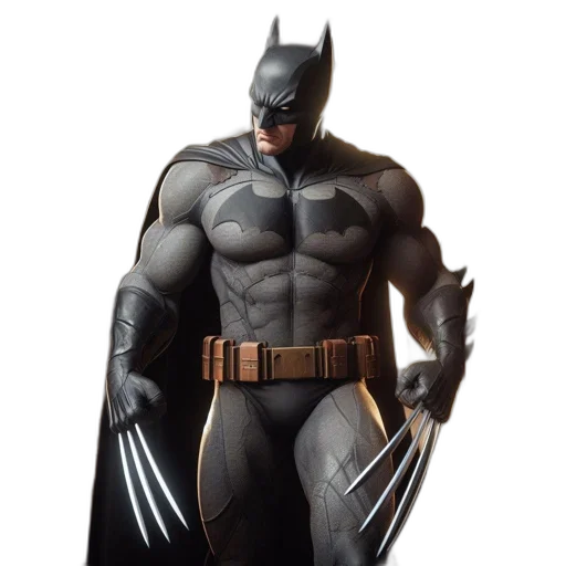 comic book art, concept art, 3d render, photorealistic, batman, renowned, comics, superhero transparent PNG cut-out