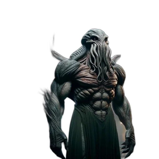 creature, mask, animal, staff, concept art, fantasy art, comic book art, 3d render transparent PNG cut-out