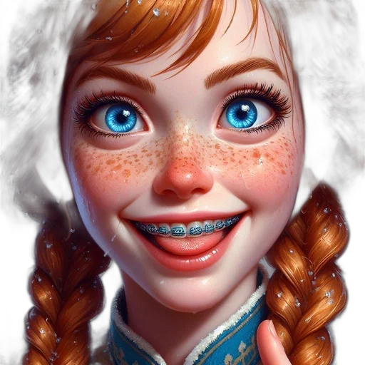 face, robot, fantasy art, photorealistic, 3d render, concept art, snow, young transparent PNG cut-out