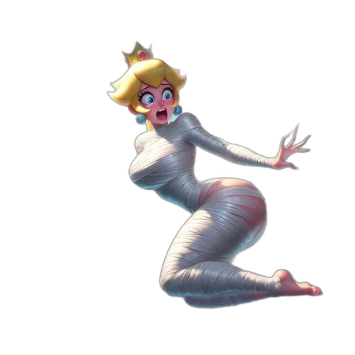 dress, creature, crown, weapon, concept art, 3d render, pixel art, vaporwave transparent PNG cut-out