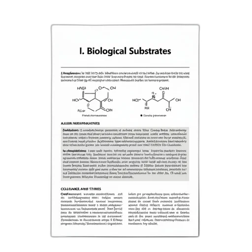 scientific, document, title, biological, substrates, displayed, text, describes transparent PNG cut-out