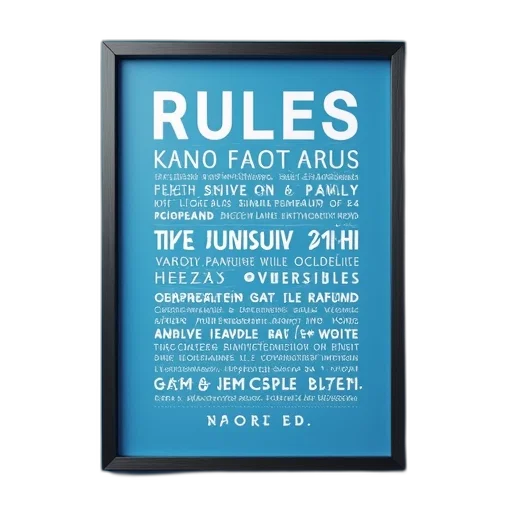 blue, framed, print, words transparent PNG cut-out