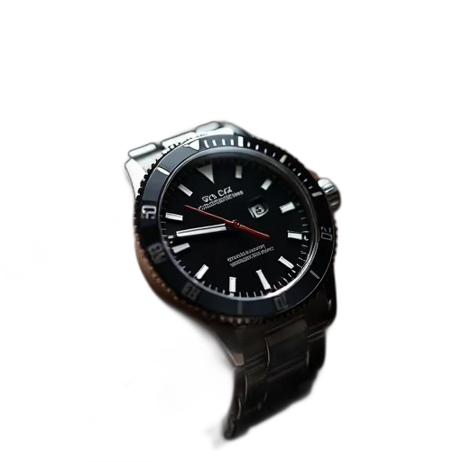 jewelry, 3d render, photorealistic, black, dial, watch, white, metal transparent PNG cut-out