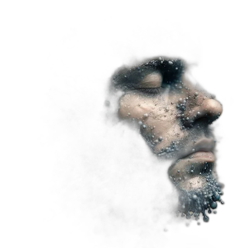 face, mask, photorealistic, concept art, 3d render, watercolor, fog, outer space transparent PNG cut-out