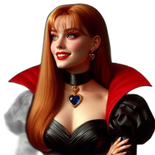 jewelry, fantasy art, photorealistic, comic book art, concept art, radiant, woman, red transparent PNG cut-out