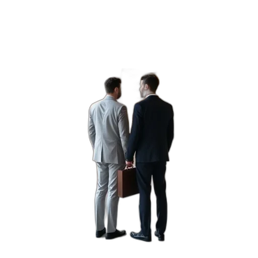 staff, jacket, concept art, 3d render, two, men, suits, standing transparent PNG cut-out