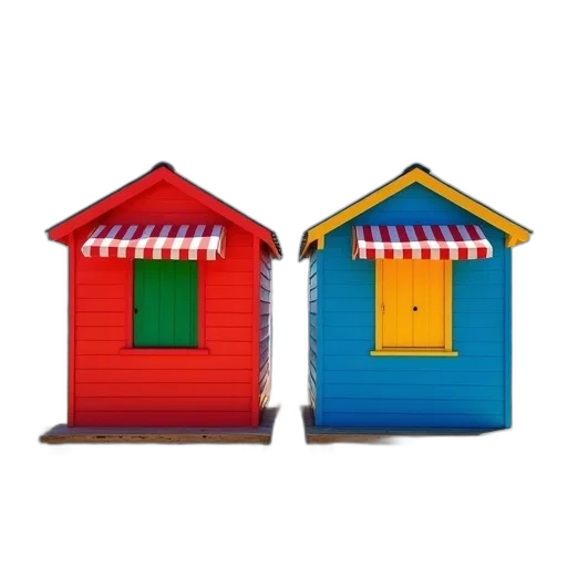 furniture, building, 3d render, concept art, photorealistic, colorful, two, beach transparent PNG cut-out
