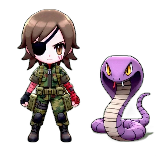 creature, pixel art, concept art, fantasy art, cartoon, anime-styled, soldier, figure transparent PNG cut-out