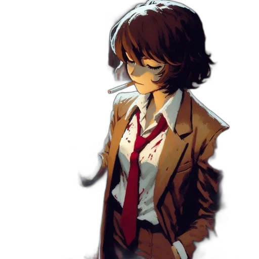 jacket, staff, face, mask, pixel art, anime, concept art, comic book art transparent PNG cut-out
