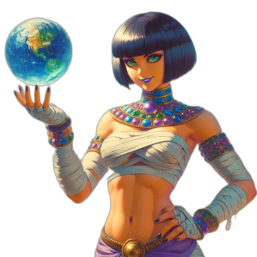 jewelry, staff, robot, concept art, fantasy art, vaporwave, pixel art, outer space transparent PNG cut-out