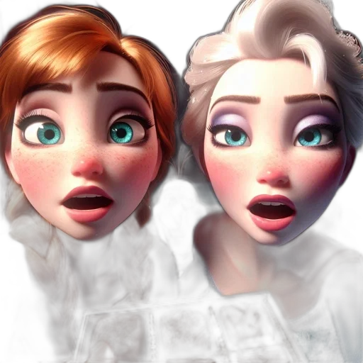 face, 3d render, photorealistic, concept art, fantasy art, snow, outer space, anna transparent PNG cut-out