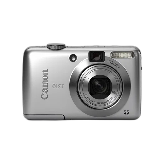 weapon, photorealistic, silver, compact, digital, camera, canon, logo transparent PNG cut-out