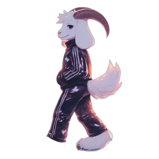 jacket, creature, animal, staff, watercolor, vaporwave, cartoon, concept art transparent PNG cut-out