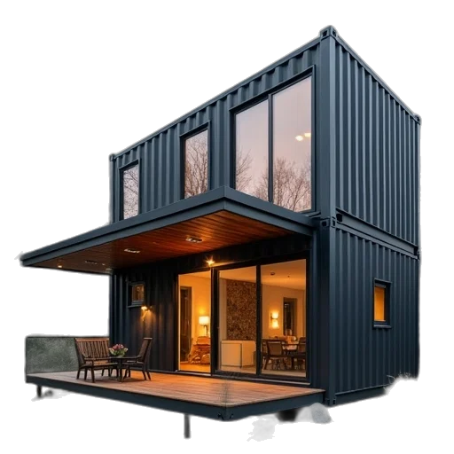 furniture, building, 3d render, photorealistic, concept art, dark, shipping, container transparent PNG cut-out