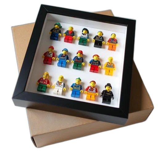 jewelry, 3d render, collection, colorful, lego, minifigures, displayed, black transparent PNG cut-out