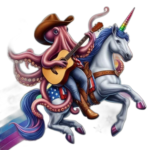 weapon, staff, fantasy art, concept art, watercolor, cartoon, octopus, wearing transparent PNG cut-out