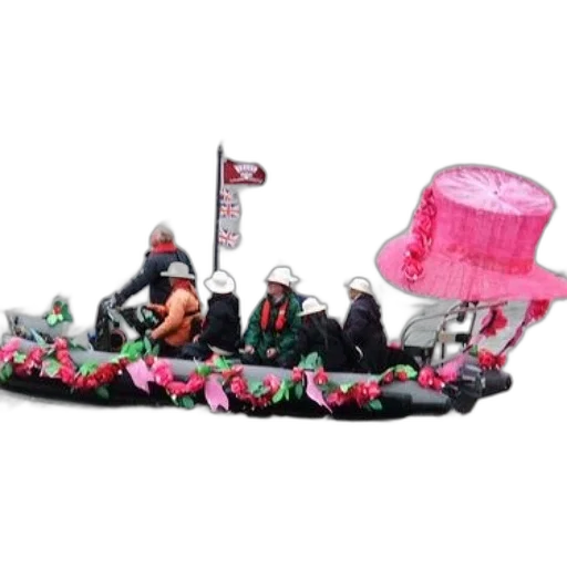 shoes, group, people, boat, decorated, flowers, large, pink transparent PNG cut-out