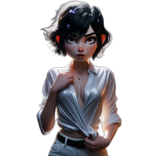 staff, face, jewelry, robot, concept art, fantasy art, 3d render, cyberpunk transparent PNG cut-out