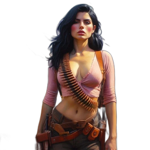 weapon, concept art, fantasy art, comic book art, 3d render, woman, pink, top transparent PNG cut-out