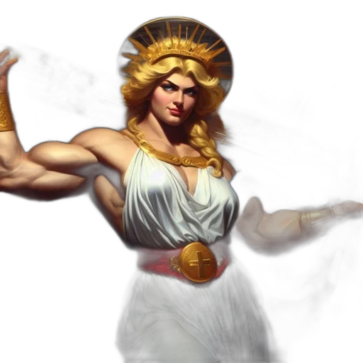 fantasy art, concept art, pixel art, comic book art, imposing, figure, muscular, female transparent PNG cut-out