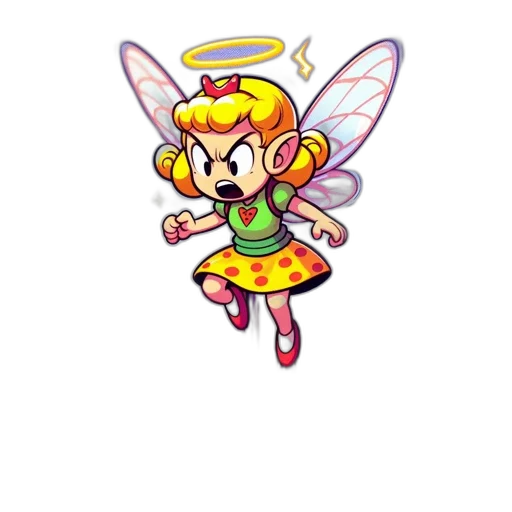 staff, pixel art, concept art, cartoon, fantasy art, fairy-like, character, blonde transparent PNG cut-out