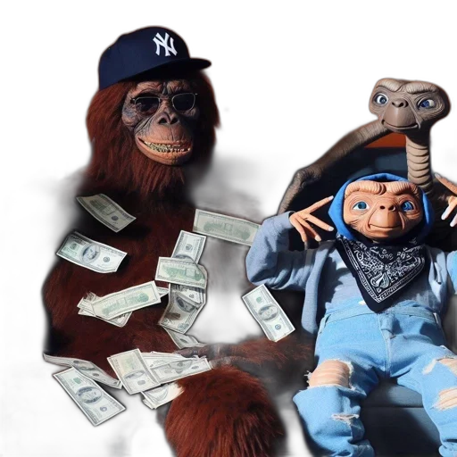 three, animated, characters, sit, together, couch, one, furry transparent PNG cut-out