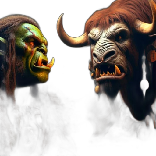 mask, concept art, fantasy art, photorealistic, 3d render, two, creatures, inhabit transparent PNG cut-out