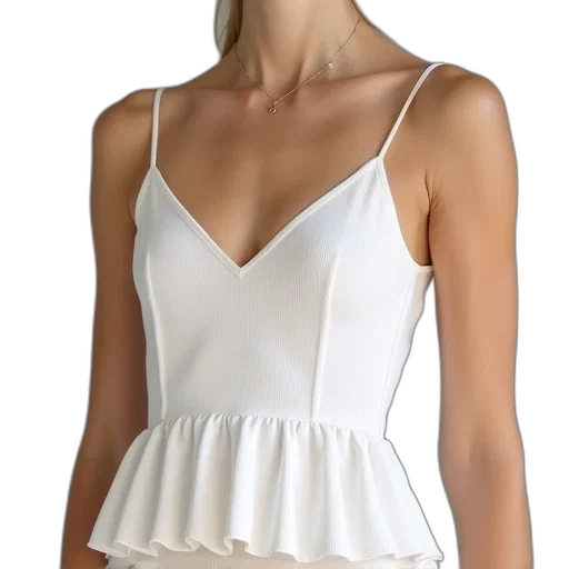dress, white, tiered, cami transparent PNG cut-out