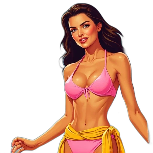 jewelry, fantasy art, comic book art, cartoon, photorealistic, beach, underwater, neon transparent PNG cut-out