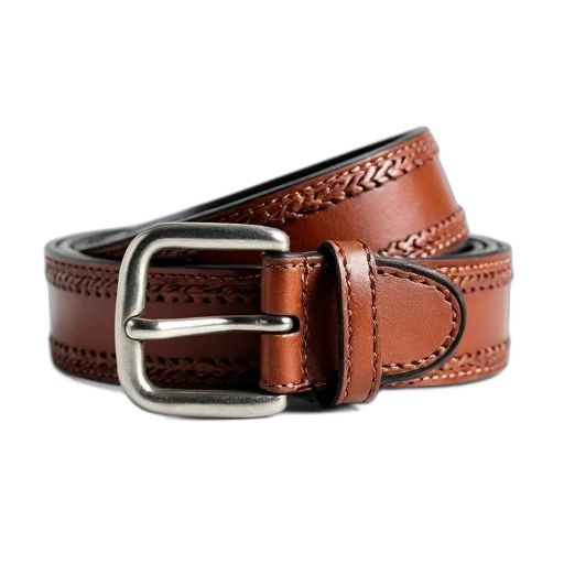 jewelry, brown, leather, belt, woven, pattern, silver, buckle transparent PNG cut-out