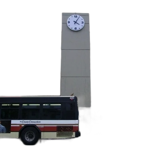 staff, 3d render, concept art, photorealistic, bus, parked, front, building transparent PNG cut-out