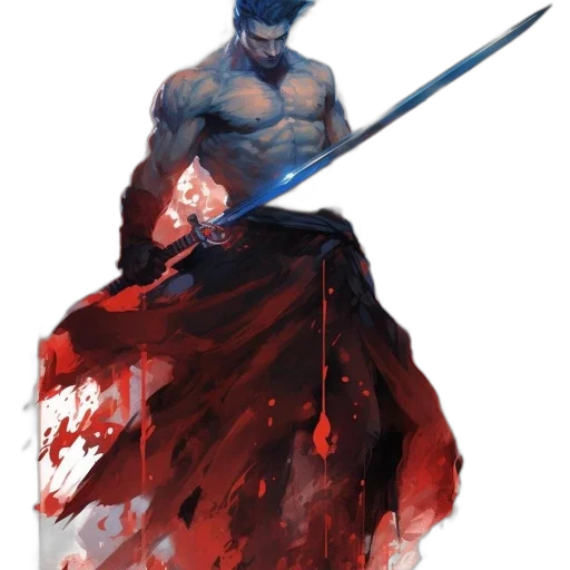 sword, weapon, staff, concept art, fantasy art, comic book art, pixel art, blue transparent PNG cut-out