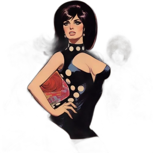 dress, jewelry, comic book art, fantasy art, cartoon, concept art, dark, four transparent PNG cut-out