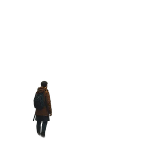 jacket, robot, umbrella, staff transparent PNG cut-out