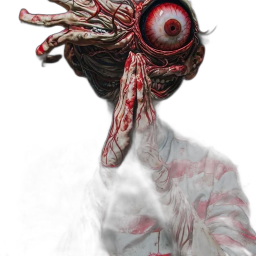mask, creature, face, staff, concept art, 3d render, photorealistic, comic book art transparent PNG cut-out