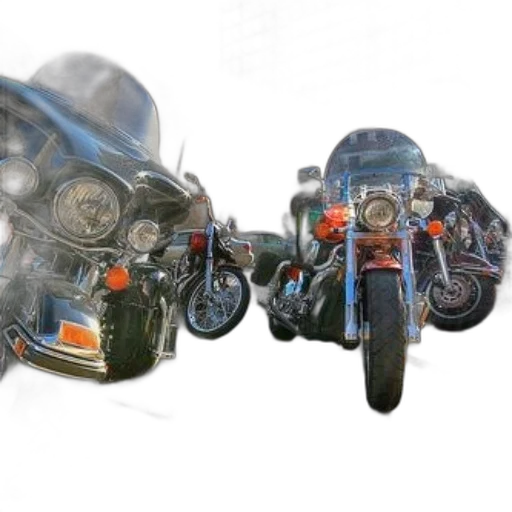 car, weapon, photorealistic, 3d render, concept art, row, motorcycles, parked transparent PNG cut-out