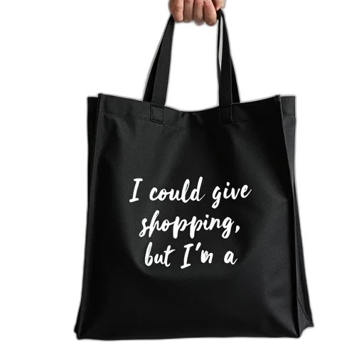 black, canvas, shopping, bag transparent PNG cut-out